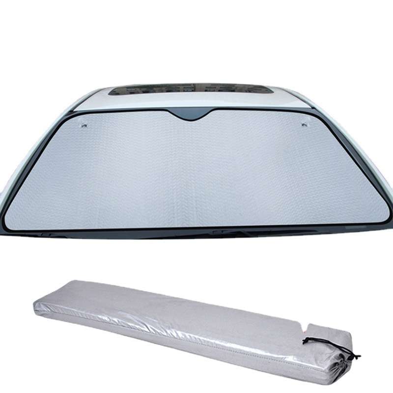 Aluminum Foil Five-Layer Thickening Car Sunscreen Heat Insulation Sun Visor 145x70cm Silver