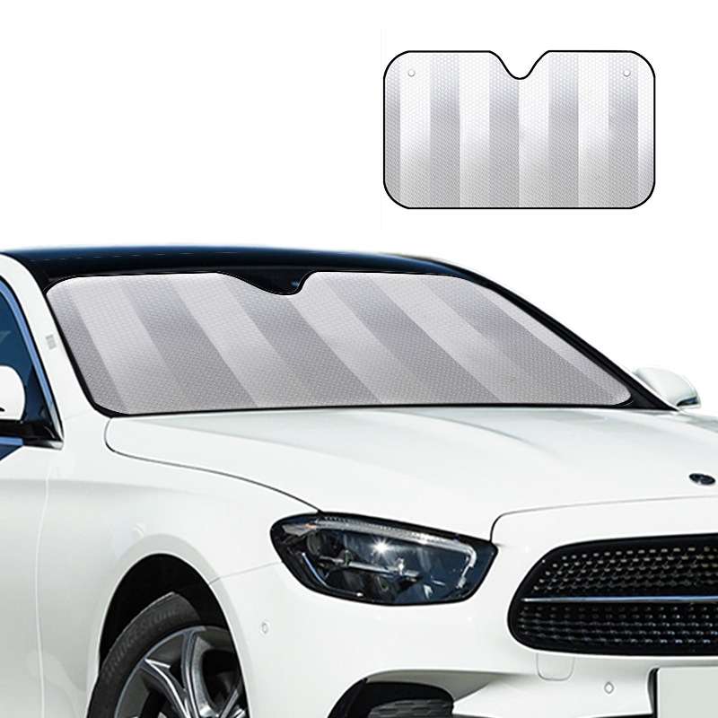 Aluminum Foil Five-Layer Thickening Car Sunscreen Heat Insulation Sun Visor 145x70cm Silver