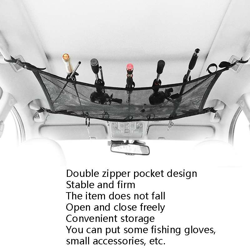 Adjustable Hanging Car Top Storage Bag Car Fishing Rod Rack(Storage Bag)