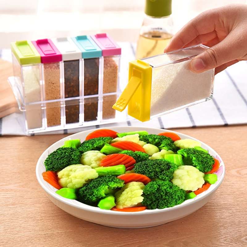 6 PCS/Set Transparent Spice Seasoning Box Storage Bottle