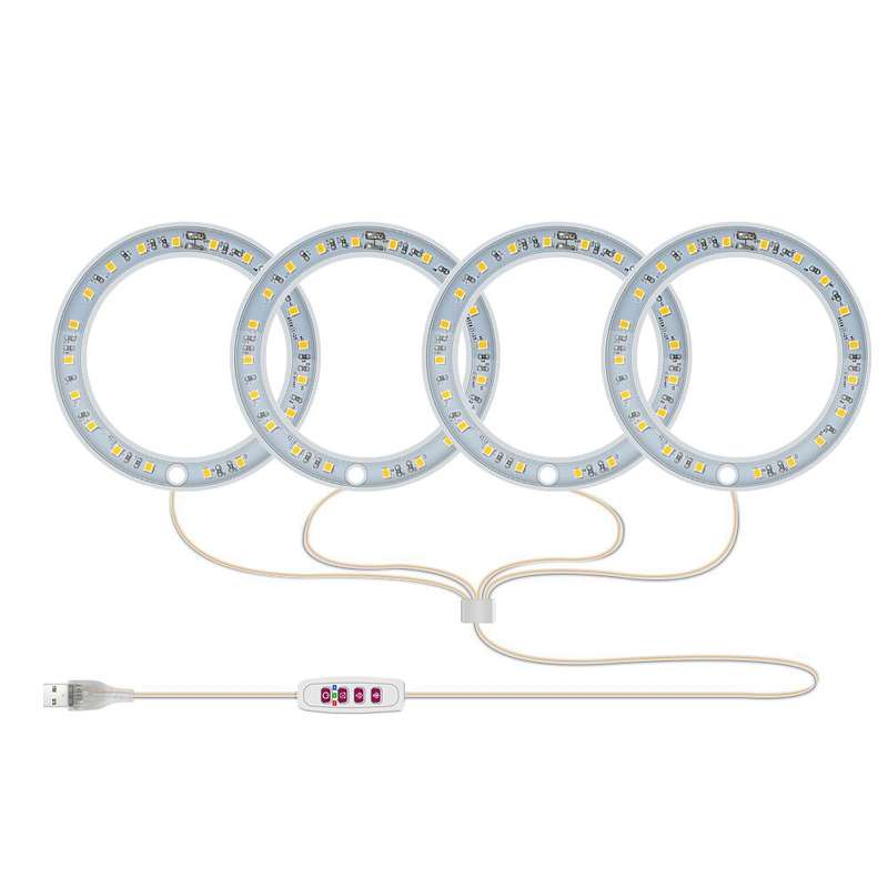 LED Plant Growth Lamp Full Spectroscopy Intelligent Timing Indoor Fill Light Ring Plant Lamp, Power: