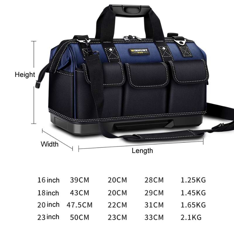 WINHUNT Multi-Function Hardware Repair Tool Canvas Bag Plastic Bottom 20 inch