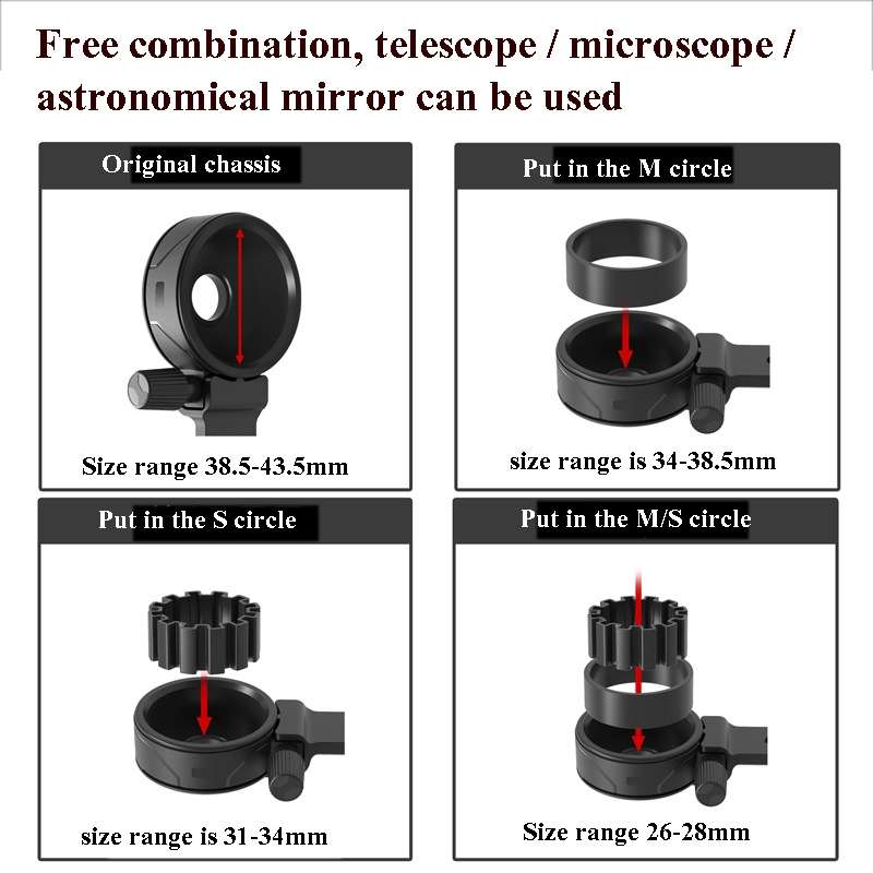 Eyeskey Telescope Phone Holder Camera Holder Telescope Universal Astronomical Mirror Phone Clip, Sha