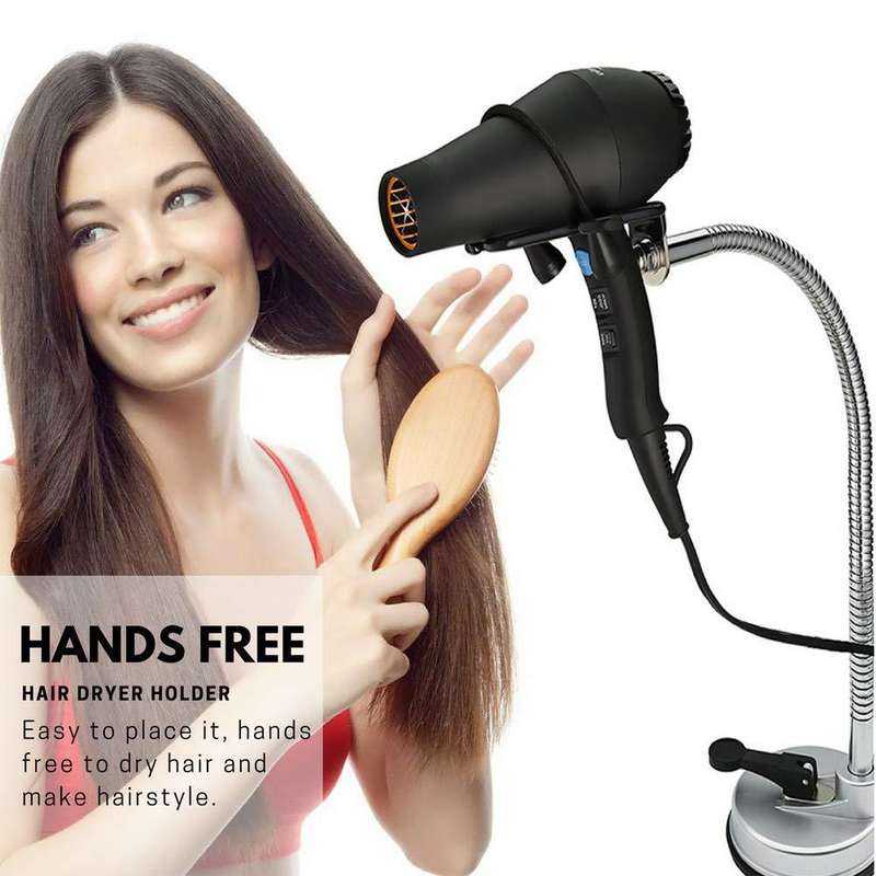 Stainless Steel Hair Dryer Storage Bracket Lazy Hair Dryer Hairdressing Bracket(Landing Models)