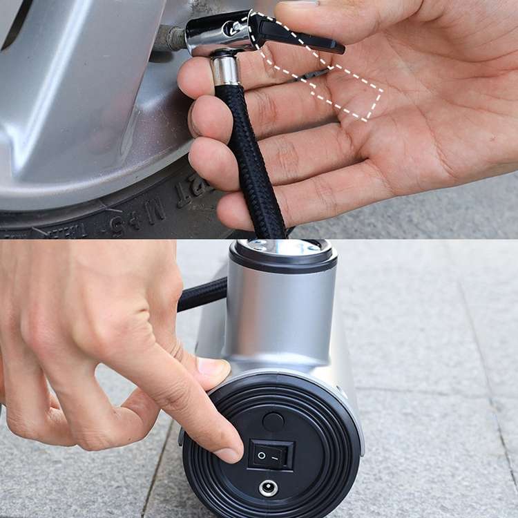Car Inflatable Pump Portable Small Automotive Tire Refiner Pump, Style: Wired Digital Display With L