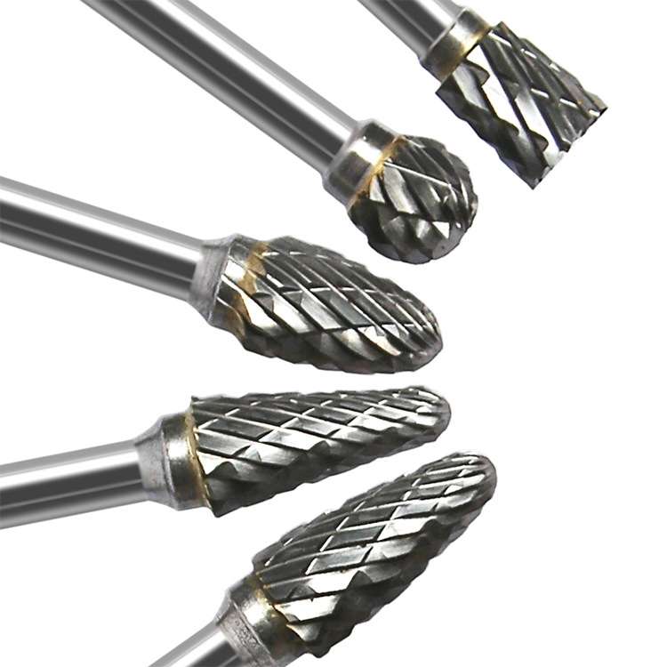 10 PCS / Set Hard Alloy Tungsten Steel Grinding Head Double Pattern Rotating Milling Cutter Head Roo