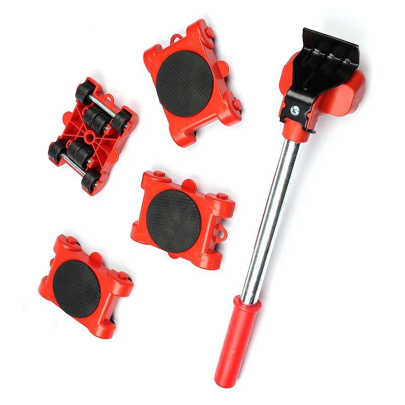 5 PCS / Set Mover Adjustable Height Moving Tool Set With Pry Type Heavy Furniture Moving Roller