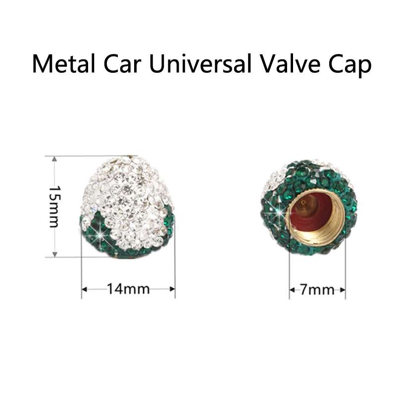 Metal Car Universal Diamond-studded Strawberry Valve Cap Copper Valve Cover(AB)