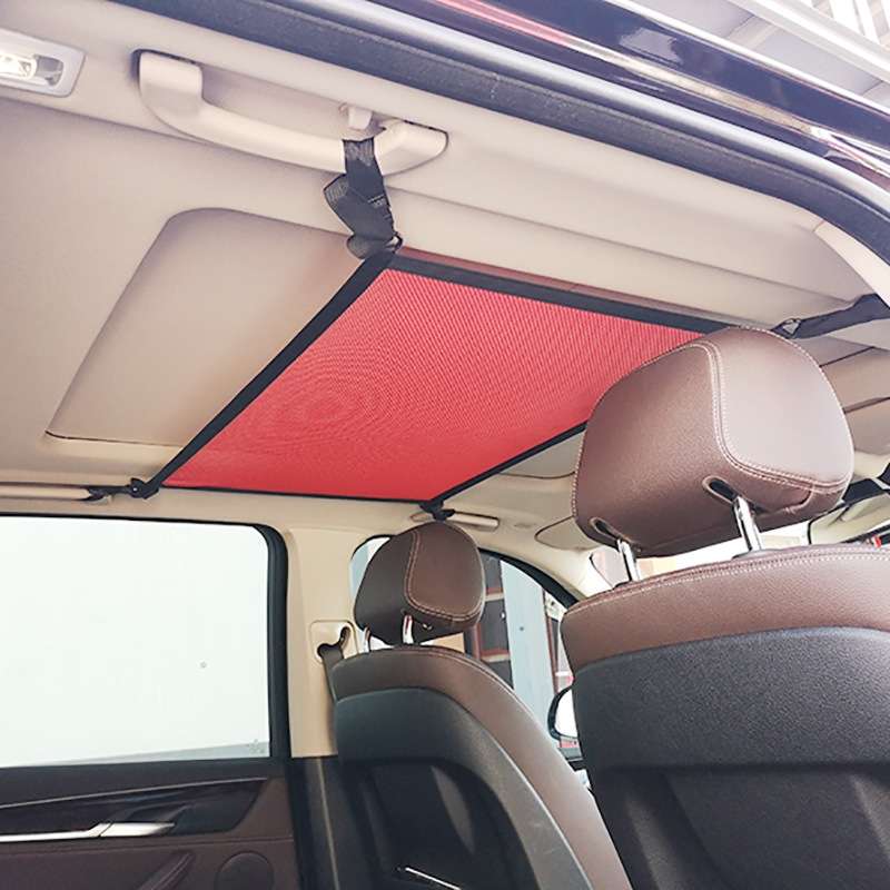 Car Storage Network Pocket Car Roof Seating Room Mesh Folding Hanging Bag, Style: Single Layer(Black