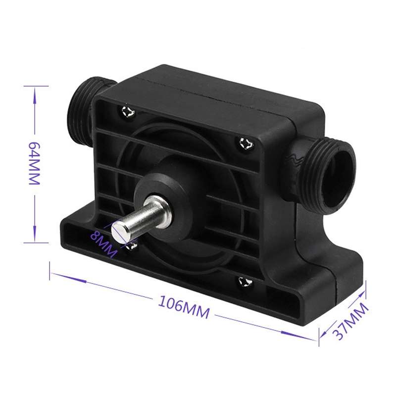 Portable Mini Water Pump Electric Drill Driven High Flow Oil Pump, Standard With Two Connectors(Blac