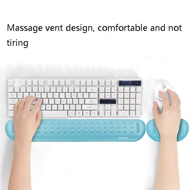 Baona Silicone Memory Cotton Wrist Pad Massage Hole Keyboard Mouse Pad, Style: Mouse Pad (Pink)