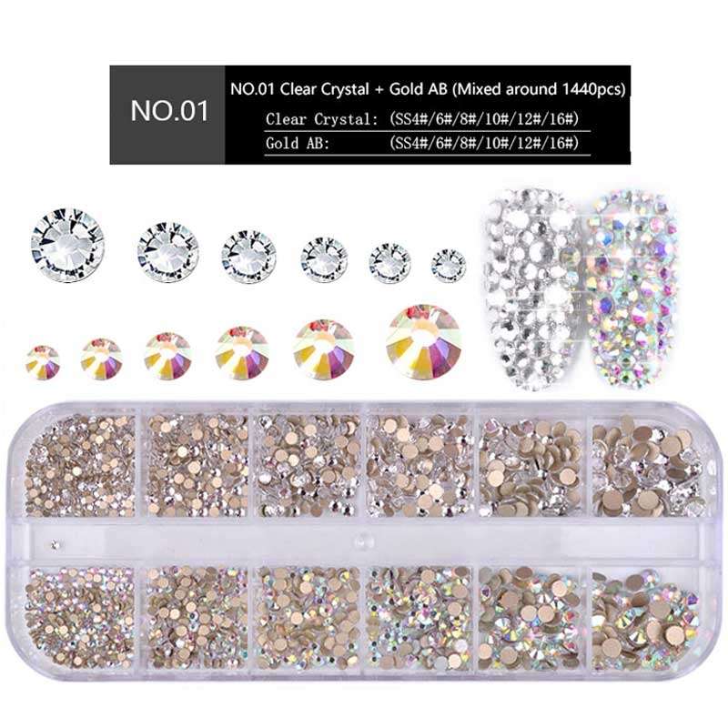 Nail Flat-back AB Crystal Strass 3D Charm Gems DIY Manicure Nail Art Decorations(08)