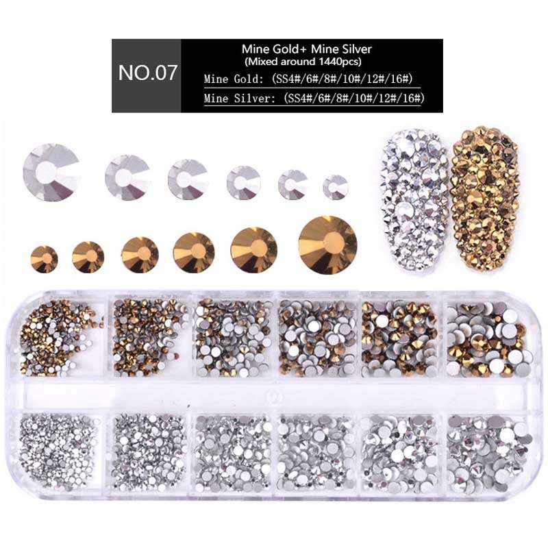 Nail Flat-back AB Crystal Strass 3D Charm Gems DIY Manicure Nail Art Decorations(08)