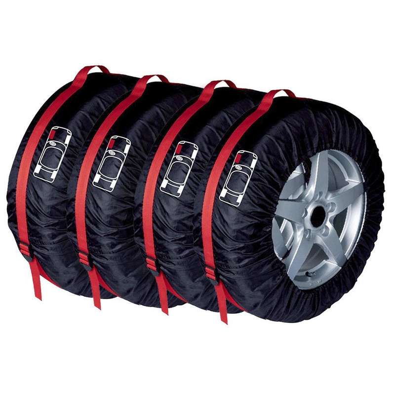4 in 1 Waterproof Dustproof Sunscreen Car Tire Spare Tire Cover, Size:S (Black Red)