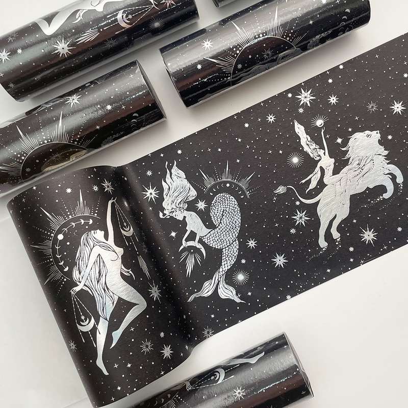 88988 Colorful Bronzing Washi Tape Starry Sky Hand Account Tape(Star Hot Silver 4)