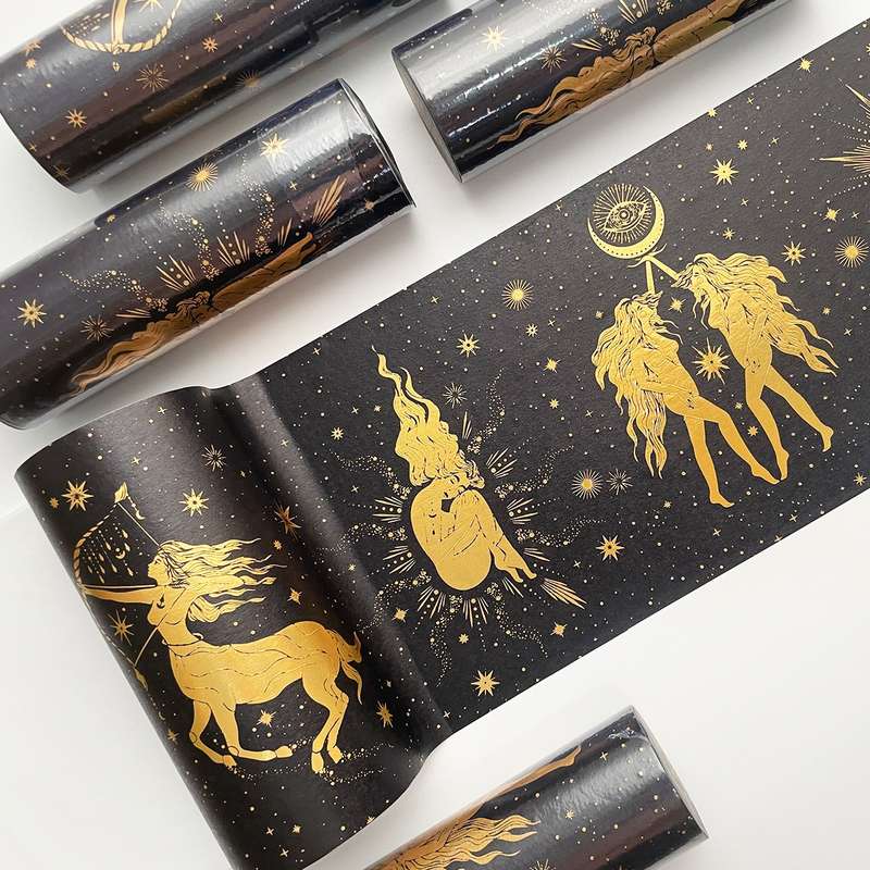 88988 Colorful Bronzing Washi Tape Starry Sky Hand Account Tape(Star Hot Silver 4)