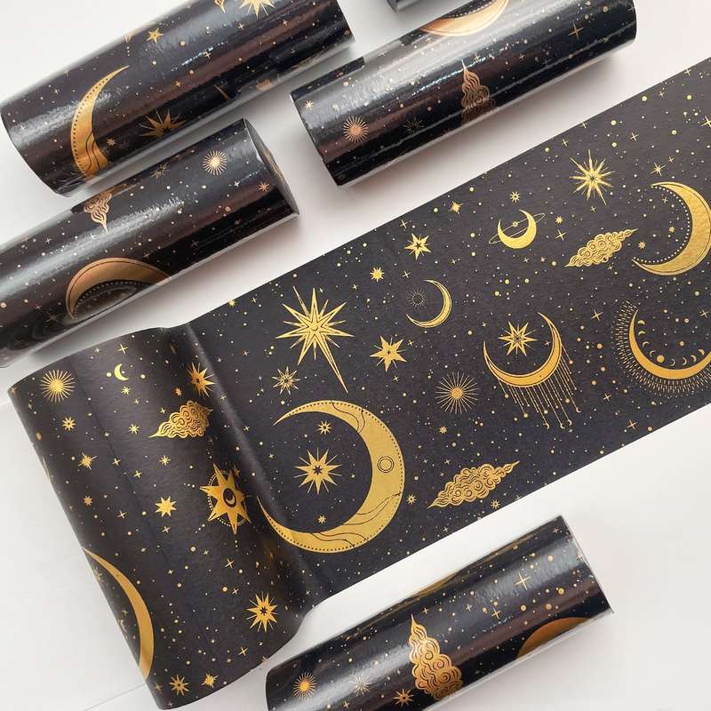 88988 Colorful Bronzing Washi Tape Starry Sky Hand Account Tape(Star Hot Silver 4)