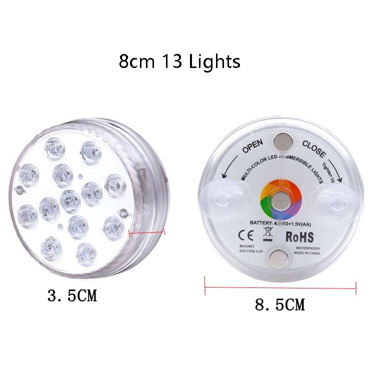 LED Remote Control Diving Light Pool Waterproof Underwater Lamp, Spec: 8.5cm 13 LEDs+IR 28-key Remot