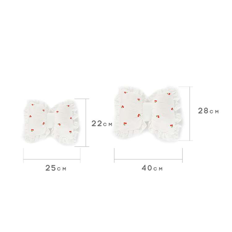 Bow Car Head Pillow Car Seat Neck Pillow Comfortable Cotton Car Supplies, Colour: Cherry Lumbar Pill
