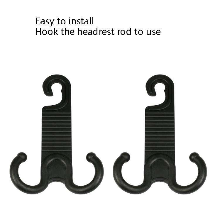 2 Pairs Car Chair Back Tough Invisible Car Hook Portable Installation Does Not Hurt Car Hook(Black)