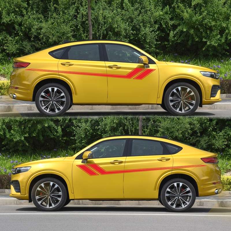 D-716 Car Striped Vinyl Body Stickers Personalized Modification Car Sticker(Black)