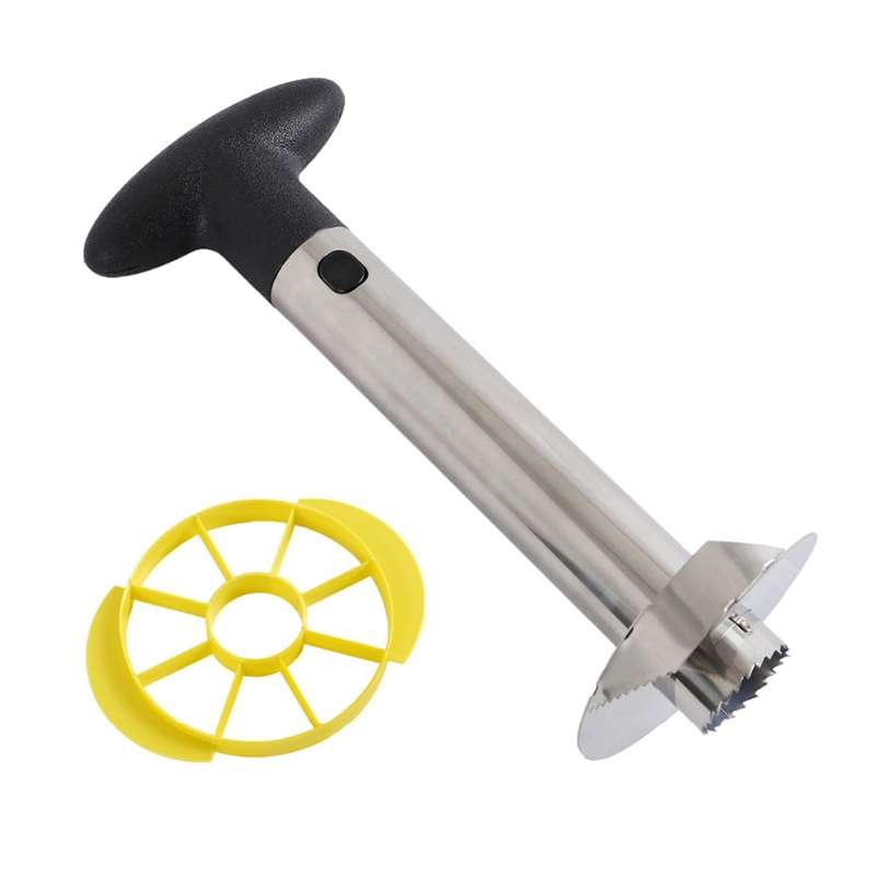 Stainless Steel Pineapple Peeler Slicers Fruit Cutter Kitchen Tools(Yellow handle)