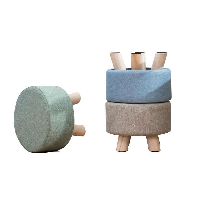 Fashion Creative Small Stool Living Room Home Solid Wood Small Chair(Blue)