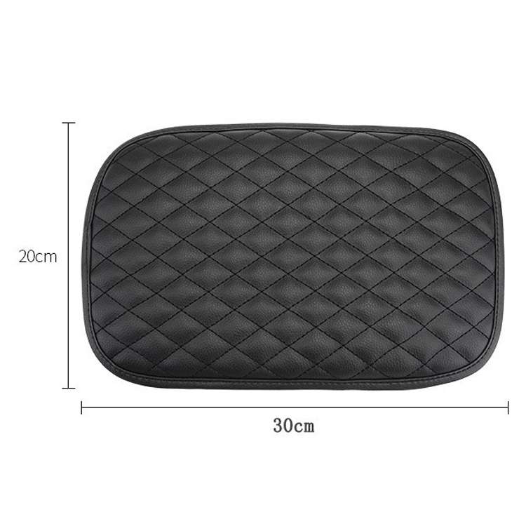 Leather Car Universal Central Armrests Pad Anti-Slip Armrest Box Mat(Black)