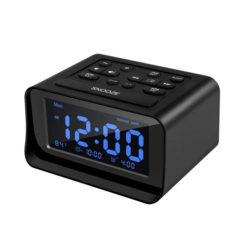 LED Digital Bedroom Alarm Clock With USB Charging Port Clock Radio Temperature Electronic Platform C