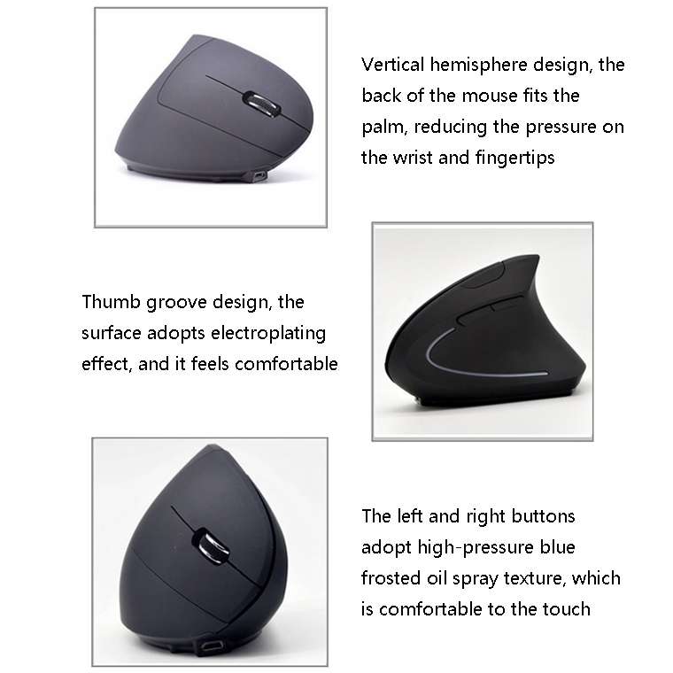 JS-5D 6 Keys 2.4G Ergonomic Vertical Mouse Cross-Border Wireless Charging Mouse(Wireless Charging Ty