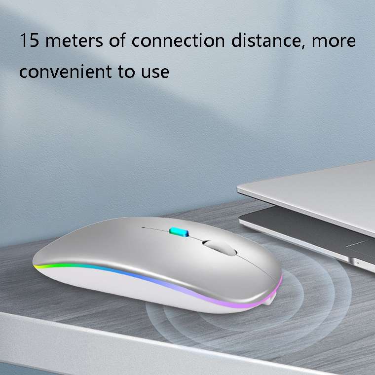Y20 4 Keys Colorful Glow Charging Mute Mouse Notebook Game Wireless Mouse, Colour: 2.4G + Bluetooth