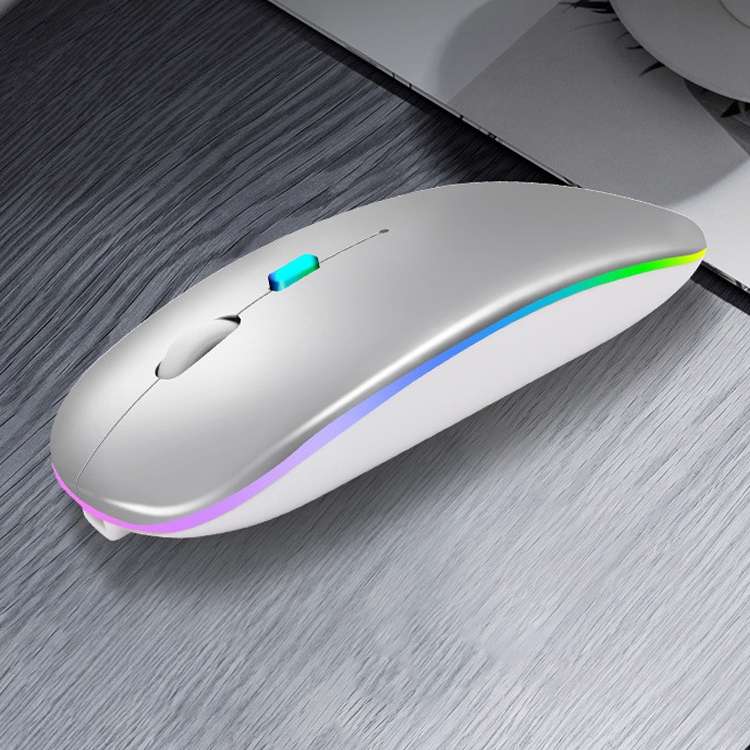 Y20 4 Keys Colorful Glow Charging Mute Mouse Notebook Game Wireless Mouse, Colour: 2.4G + Bluetooth