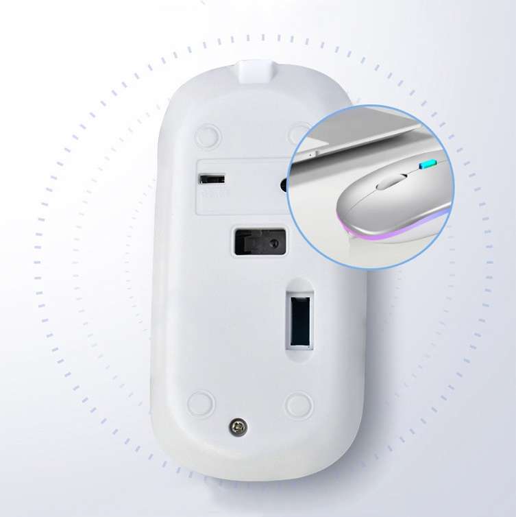 Y20 4 Keys Colorful Glow Charging Mute Mouse Notebook Game Wireless Mouse, Colour: 2.4G + Bluetooth