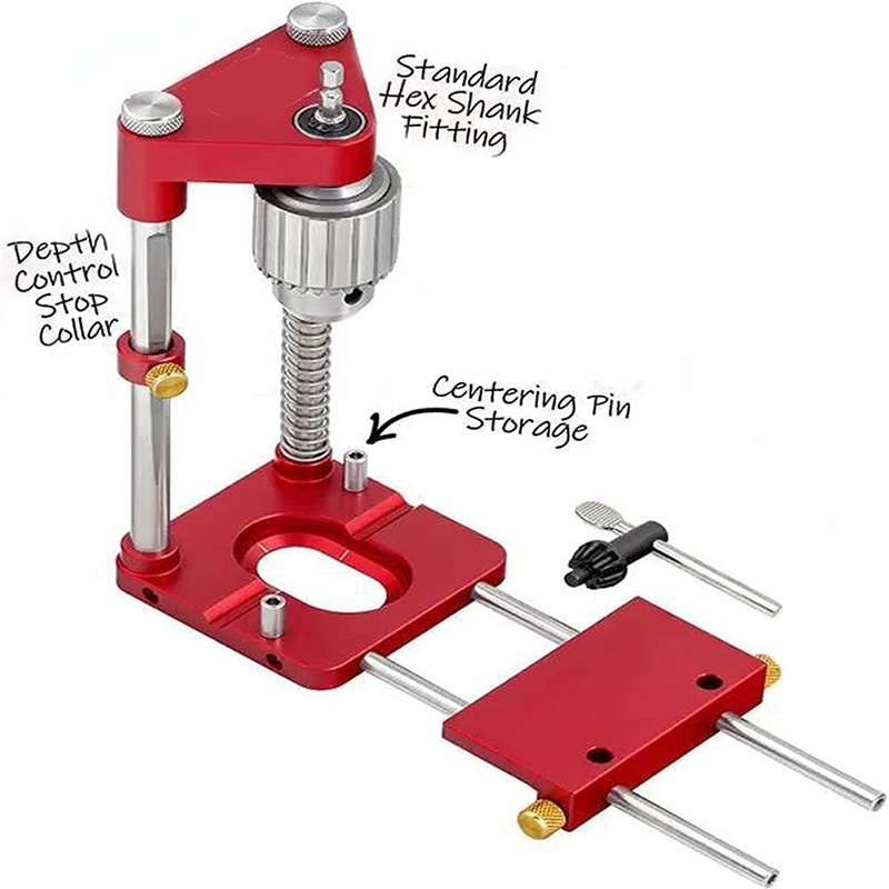 Accurate Positioning Belt Drilling Wood Drill Woodworking Locator Accessories Tool,Style: Plastic (R