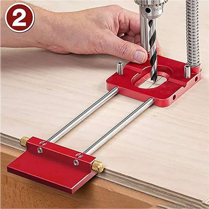 Accurate Positioning Belt Drilling Wood Drill Woodworking Locator Accessories Tool,Style: Plastic (R