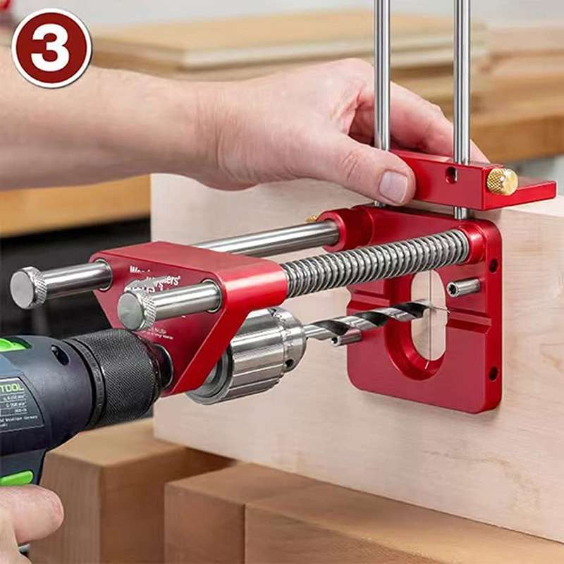 Accurate Positioning Belt Drilling Wood Drill Woodworking Locator Accessories Tool,Style: Plastic (R