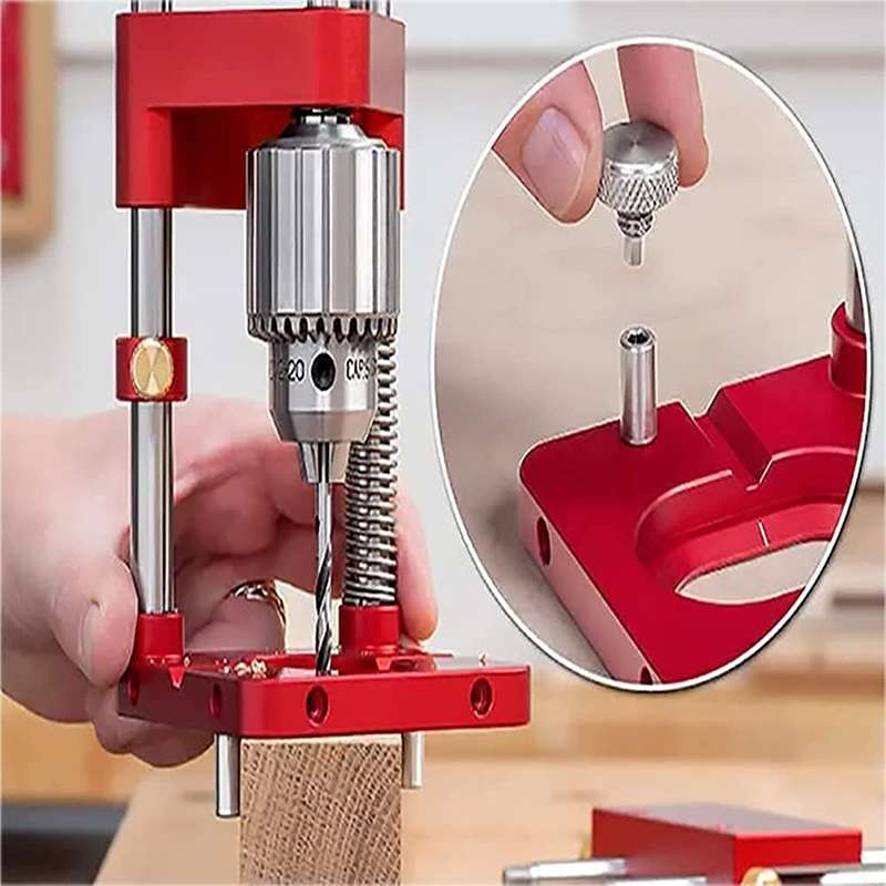 Accurate Positioning Belt Drilling Wood Drill Woodworking Locator Accessories Tool,Style: Plastic (R