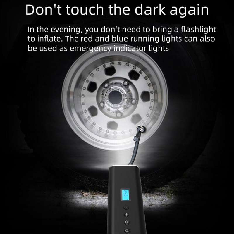 H68 Handheld Mini Wireless Smart Car Inflator Pump Portable Multifunctional Tire Air Pump(Black)