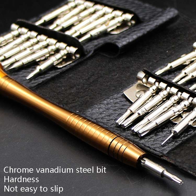25 In 1 Multi-Purpose Leather Case Manual Screwdriver Batch Set Mobile Phone Notebook Repair Tool(Wi