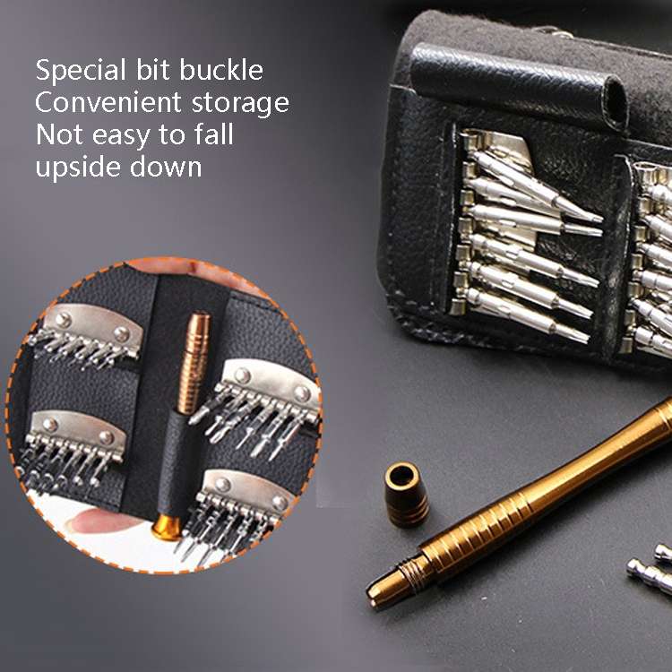 25 In 1 Multi-Purpose Leather Case Manual Screwdriver Batch Set Mobile Phone Notebook Repair Tool(Wi