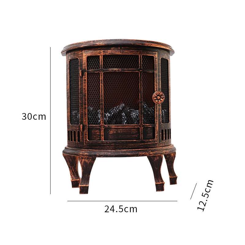 Fireplace Charcoal Lantern Simulated Flame Christmas Scene Decoration Window Home Decoration(As Show