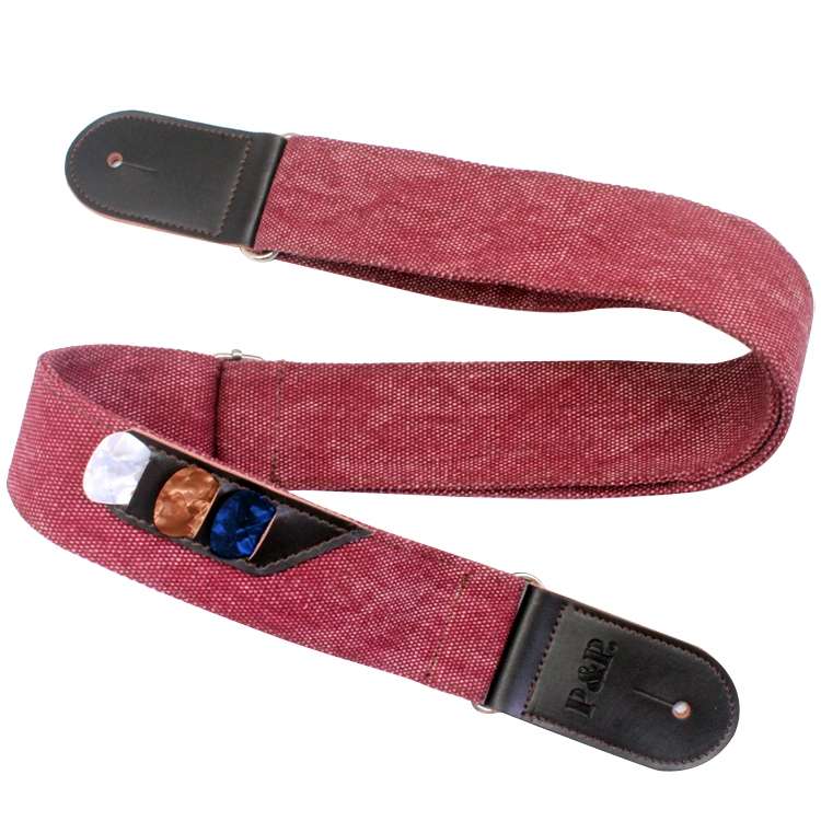 Leather Guitar Strap Retro Cowboy Electric Guitar Pick Strap(Brown)