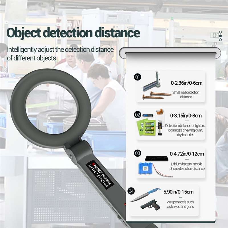 ANENG DM3004 Handheld Metal Detector High-Precision Sensitivity Station Airport Detection Scanning