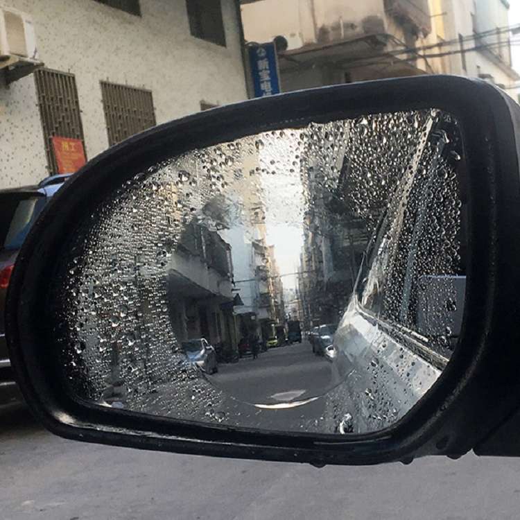 2pcs /Set Rainproof Anti-Fog And Anti-Reflective Film For Car Rearview Mirror Round 100mm(Transparen