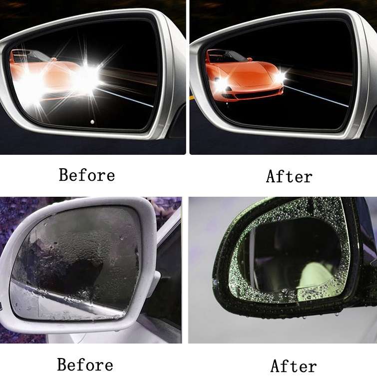 2pcs /Set Rainproof Anti-Fog And Anti-Reflective Film For Car Rearview Mirror Ellipse 100X145mm(Tran