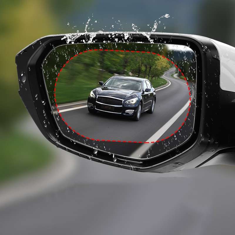 2pcs /Set Rainproof Anti-Fog And Anti-Reflective Film For Car Rearview Mirror Ellipse 100x150mm(Tran