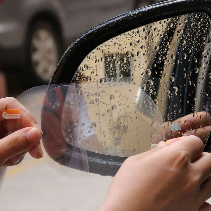 2pcs /Set Rainproof Anti-Fog And Anti-Reflective Film For Car Rearview Mirror Ellipse 100x150mm(Tran