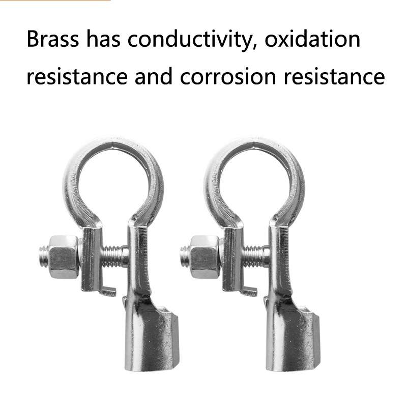 1 Pair T007 Brass Plating Tin Car Battery Pile Head Battery Terminal Connector Cable Junction Head