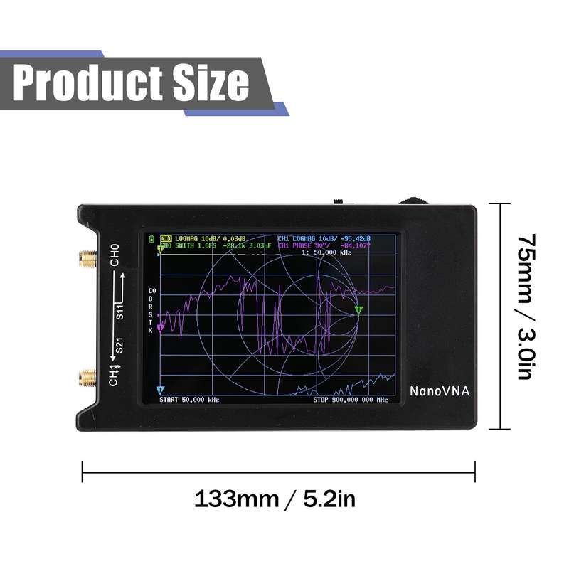 NanoVNA-H4 4 Inch Full View LCD Screen 50Khz-1.5Ghz VNA HF VHF UHF UV Vector Network Analyzer