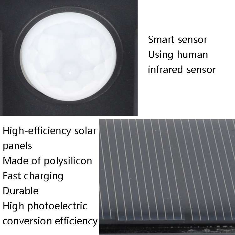 TG-TY00401 118 LED Solar 3-Sides Floodlit Motion Sensing Wall Light Outdoor Garden Corridor Street L